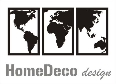 3D dřevěná dekorace na zeď - Mapa Světa Home Deco
