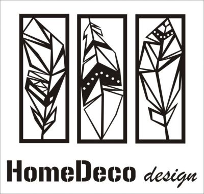 3D dřevěná dekorace na zeď - Pírka Home Deco