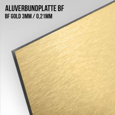 Broušený hliník - zlatý  - Číslo popisné na dům, plot, vchod v kombinaci plexisklo + Alu DiBond deska