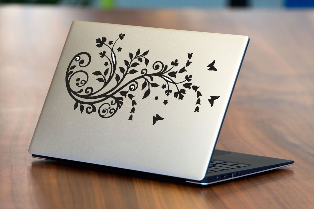 Nálepka na Notebook/Laptop - Květina s motýly Home Deco