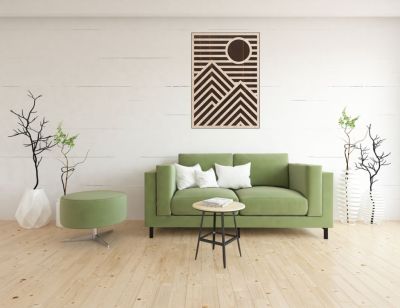 Moderní dřevěná dekorace na zeď - Hory Home Deco