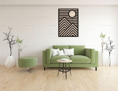 Moderní dřevěná dekorace na zeď - Hory Home Deco