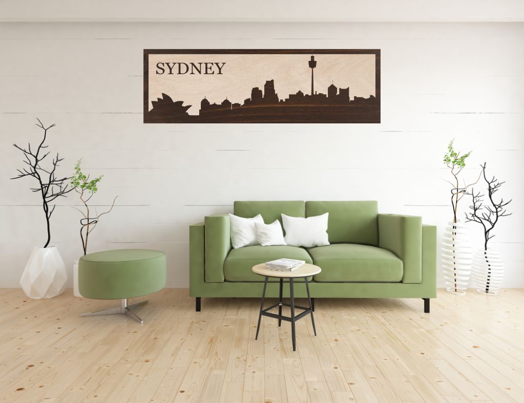 3D dřevěný obraz siluety Sydney Home Deco