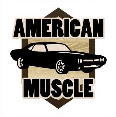 American Muscle - Dodge Challenger 70' | 37 x 35cm, 50 x 47cm