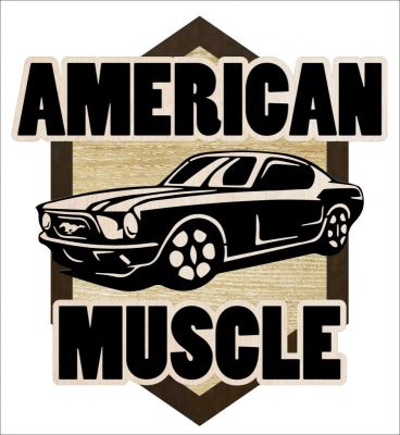 American Muscle - Ford Mustang' | 37 x 35cm, 50 x 47cm