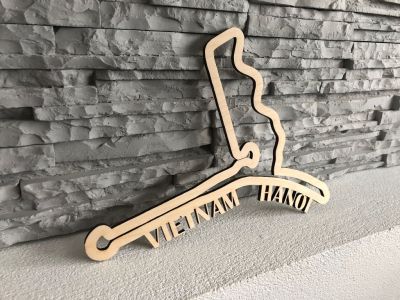 Vietnam - Hanoi Závodní okruh Formule 1 ve Vietnamu - Dřevěné mapy závodních okruhů Formule 1