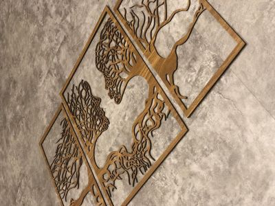 Dřevěná dekorace na zeď - Strom života - Dvojice Home Deco