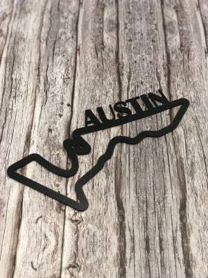 Dřevěná mapa závodního okruhů Formule 1 Austin v USA Home Deco