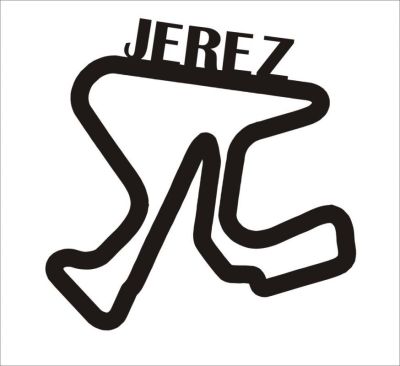 Dřevěná mapa závodního okruhů Formule 1 Jerez | 30cm, 40cm, 50cm, 60cm, 70cm