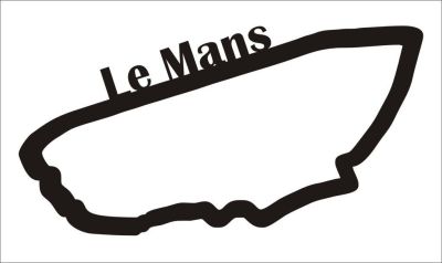 Dřevěná mapa závodního okruhů Formule 1 Le Mans | 30cm, 40cm, 50cm, 60cm, 70cm