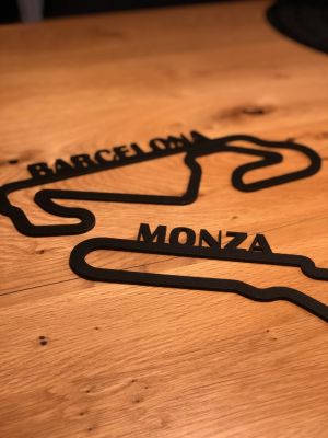 Dřevěná mapa závodního okruhů Formule 1 Monza v Itálii Home Deco