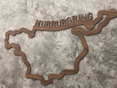 Dřevěná mapa závodního okruhů Formule 1 Nürburgring - Nordschleife Home Deco