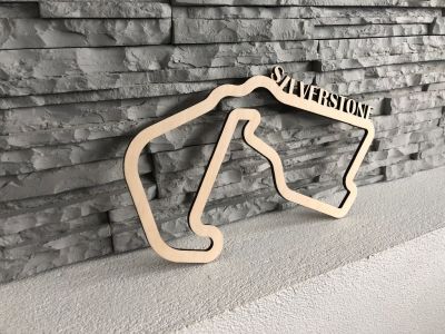 Dřevěná mapa závodního okruhů Formule 1 Silverstone v Anglii | 30cm, 40cm, 50cm, 60cm, 70cm