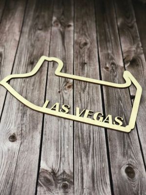 Dřevěná mapa závodního okruhů Formule 1 v Las Vegas | 30cm, 40cm, 50cm, 60cm, 70cm