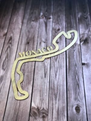 Dřevěná mapa závodního okruhů Formule 1 v Monacu Home Deco
