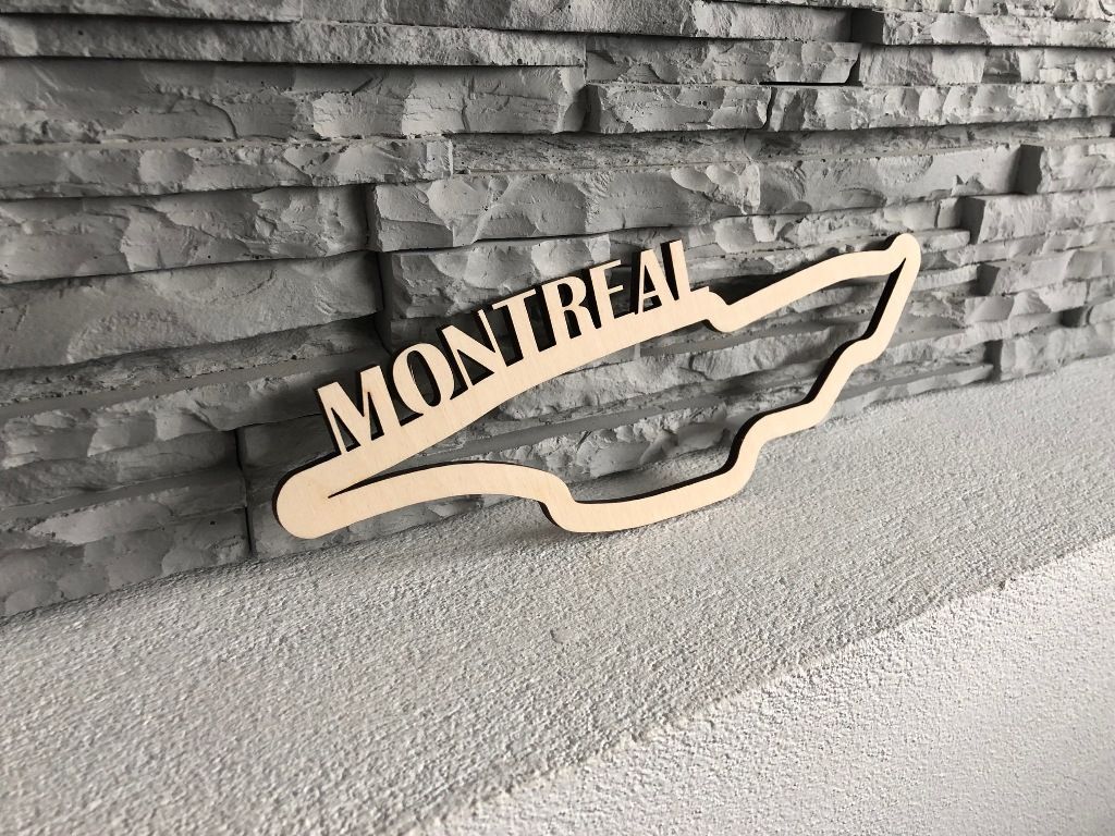 Dřevěná mapa závodního okruhů Formule 1 v Montrealu Home Deco
