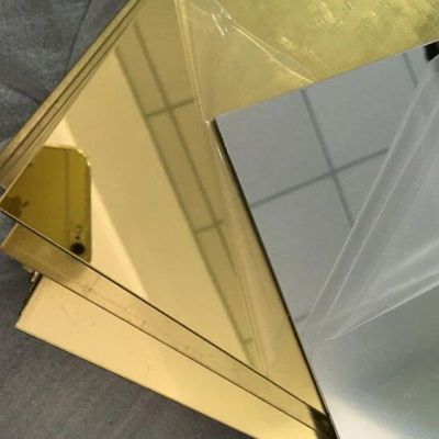 Plexi - Zrcadlo zlaté  - Moderní číslo popisné na dům, plot, vchod v provedení se zrcadlem