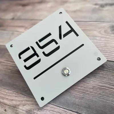 Číslo popisné - Square se zvonkovým tlačítkem | Tlačítko bez LED, Tlačítko s LED