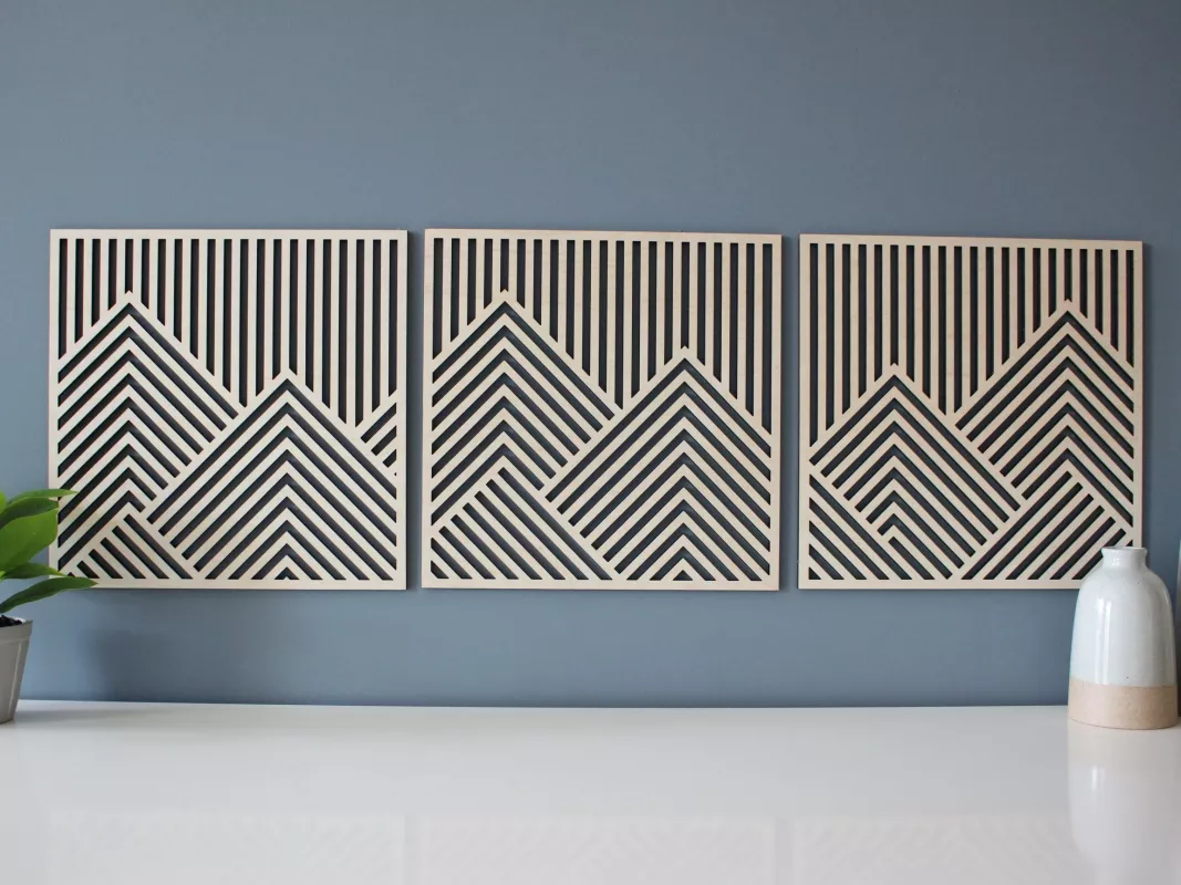 Moderní 3 dílný Obraz na zeď - Hory Home Deco