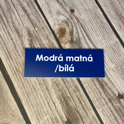 Modrá matná / bílá  - Jmenovka na dveře nebo schránku