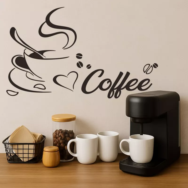 Nálepka na zeď - Káva s Láskou Home Deco