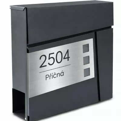 Poštovní schránka s vlastním jménem a číslem Typ1 – antracitová