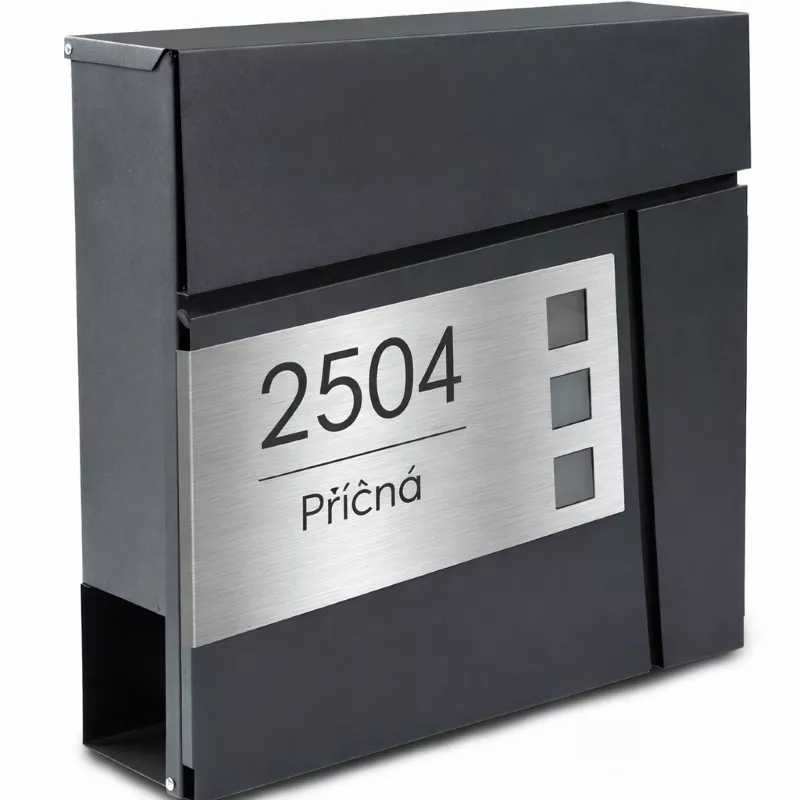 Poštovní schránka s vlastním jménem a číslem Typ1 – antracitová