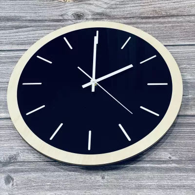 Scandi Wood Black – designové nástěnné hodiny Home Deco Scandi Wood Black – designové nástěnné hodiny Home Deco