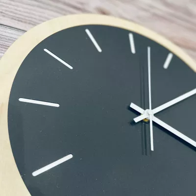 Scandi Wood Black – designové nástěnné hodiny Home Deco Scandi Wood Black – designové nástěnné hodiny Home Deco