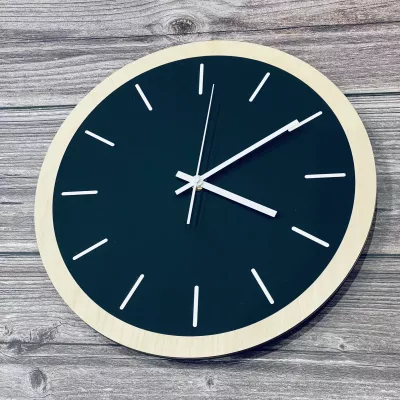 Scandi Wood Black – designové nástěnné hodiny