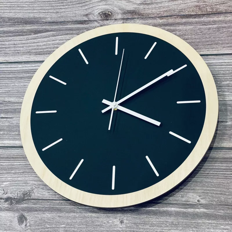 Scandi Wood Black – designové nástěnné hodiny Home Deco Scandi Wood Black – designové nástěnné hodiny Home Deco