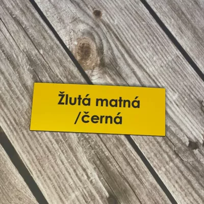 Žlutá matná / černá  - Jmenovka na dveře nebo schránku