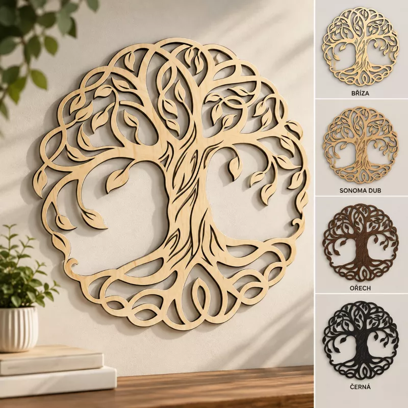 Dřevěná dekorace na zeď - Strom života 02 Home Deco