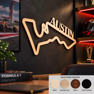 Dřevěná mapa závodního okruhů Formule 1 Austin v USA Home Deco Dřevěná mapa závodního okruhů Formule 1 Austin v USA Home Deco