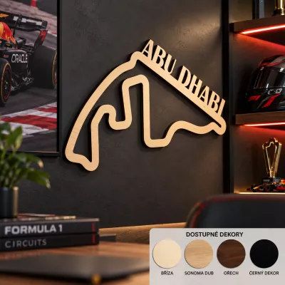 Dřevěná mapa závodního okruhů Formule 1 v Abu Dhabi Home Deco Dřevěná mapa závodního okruhů Formule 1 v Abu Dhabi Home Deco